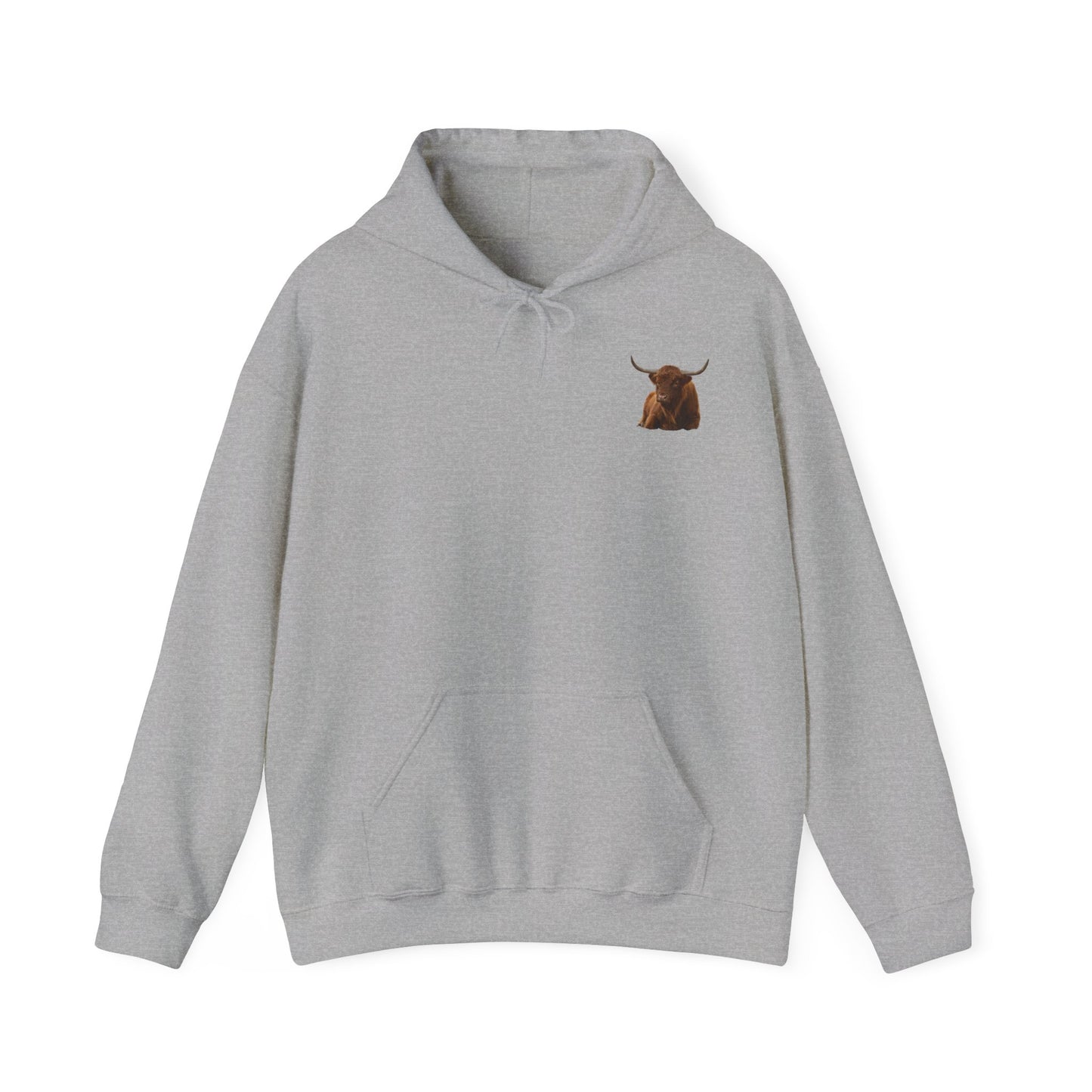 Highland Cattle Hoodie Sport Grey