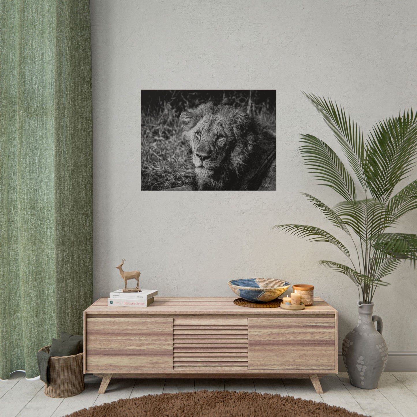 Rolled Posters - Old Lion B&W 32" x 24" (Horizontal) Matte