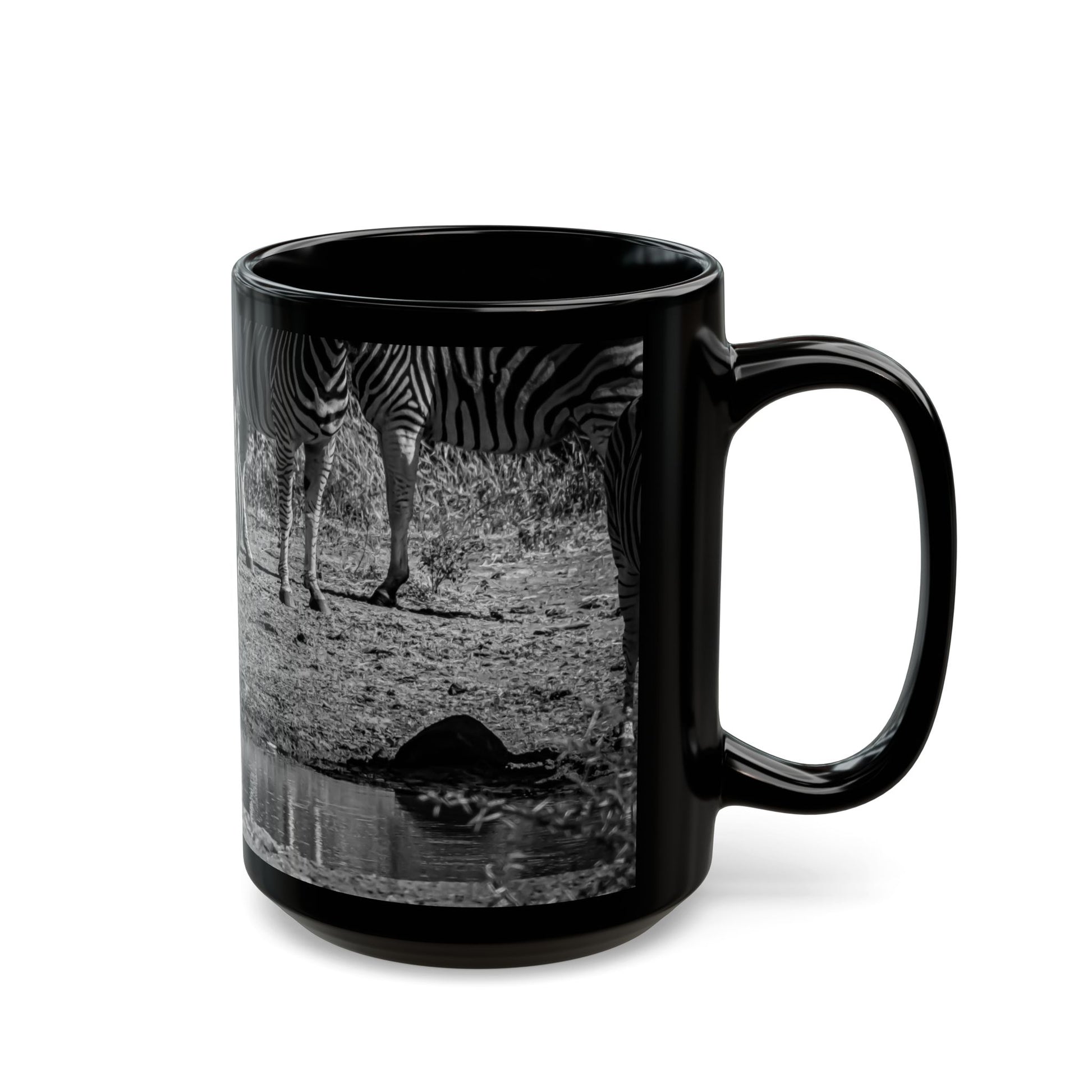 Drinking Zebra Mug B&W