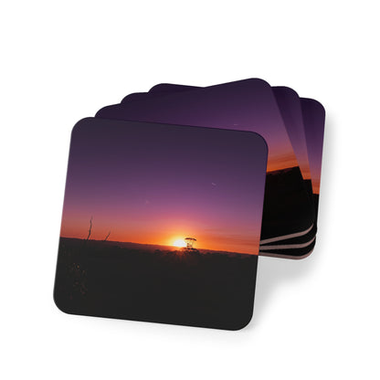 Purple Sunset Coasters Square 3.7" x 3.7" 4pcs