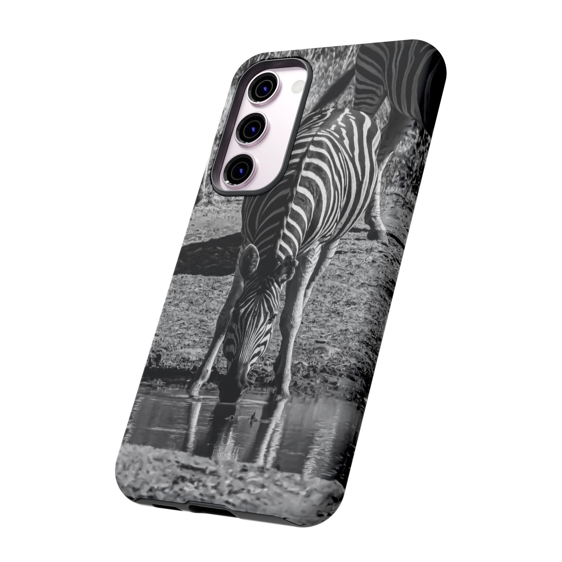 Tough Case - Zebra Drinking B&W