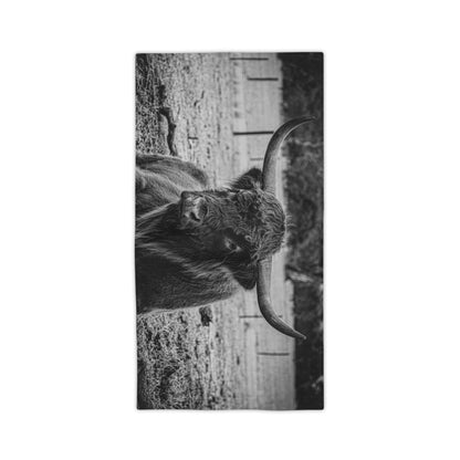 Scottish Highland Beach Towels B&W 24" x 44"