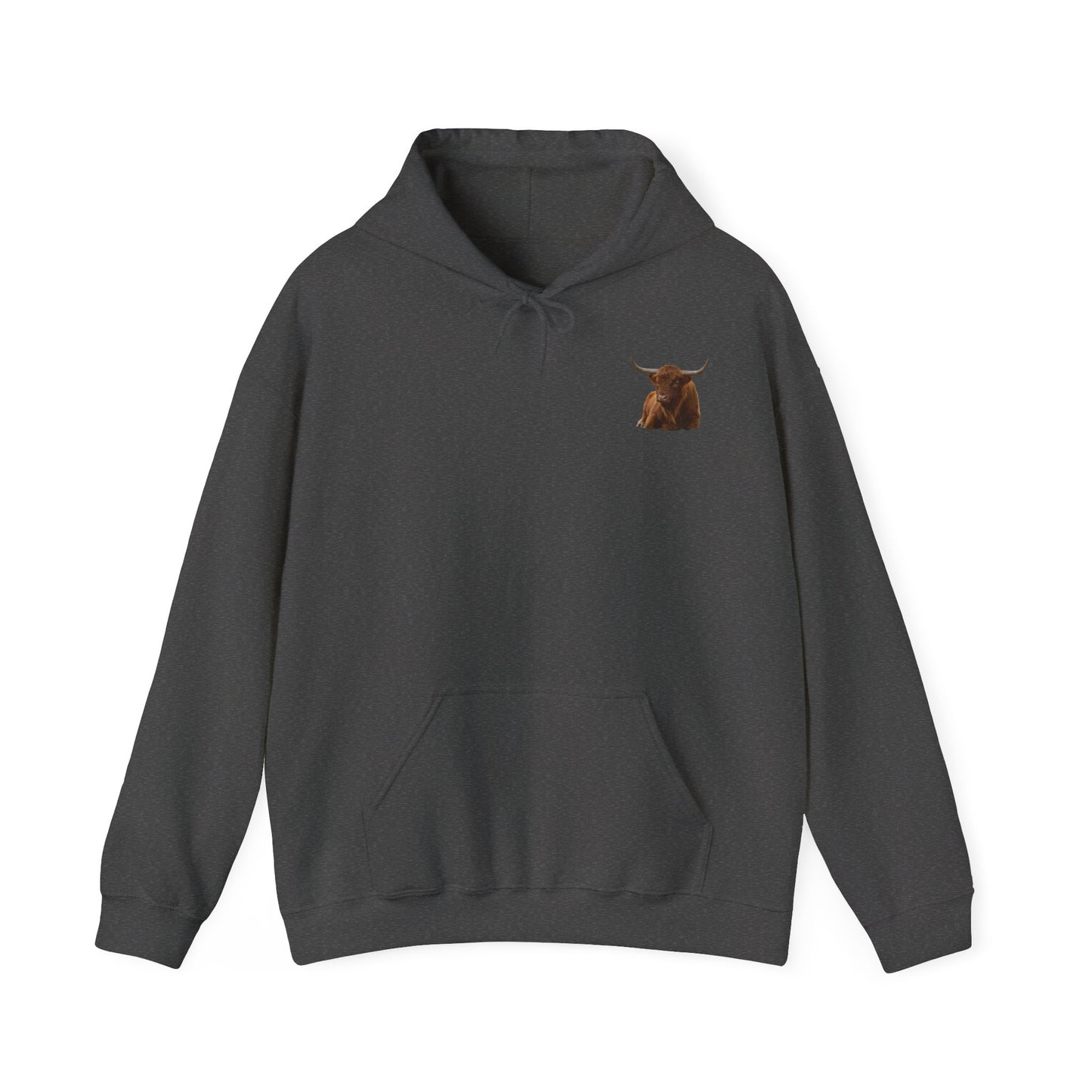 Highland Cattle Hoodie Dark Heather