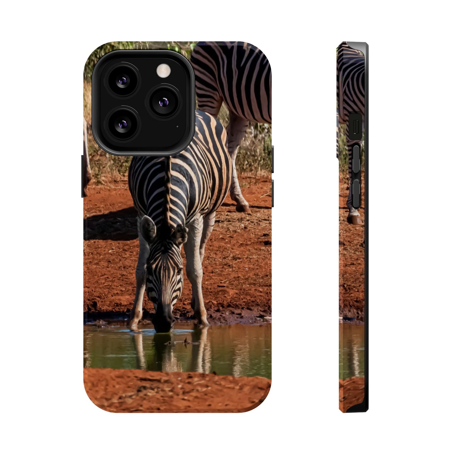 Magsafe® Compatible Tough Cases - Zebra Drinking iPhone 13 Pro Glossy