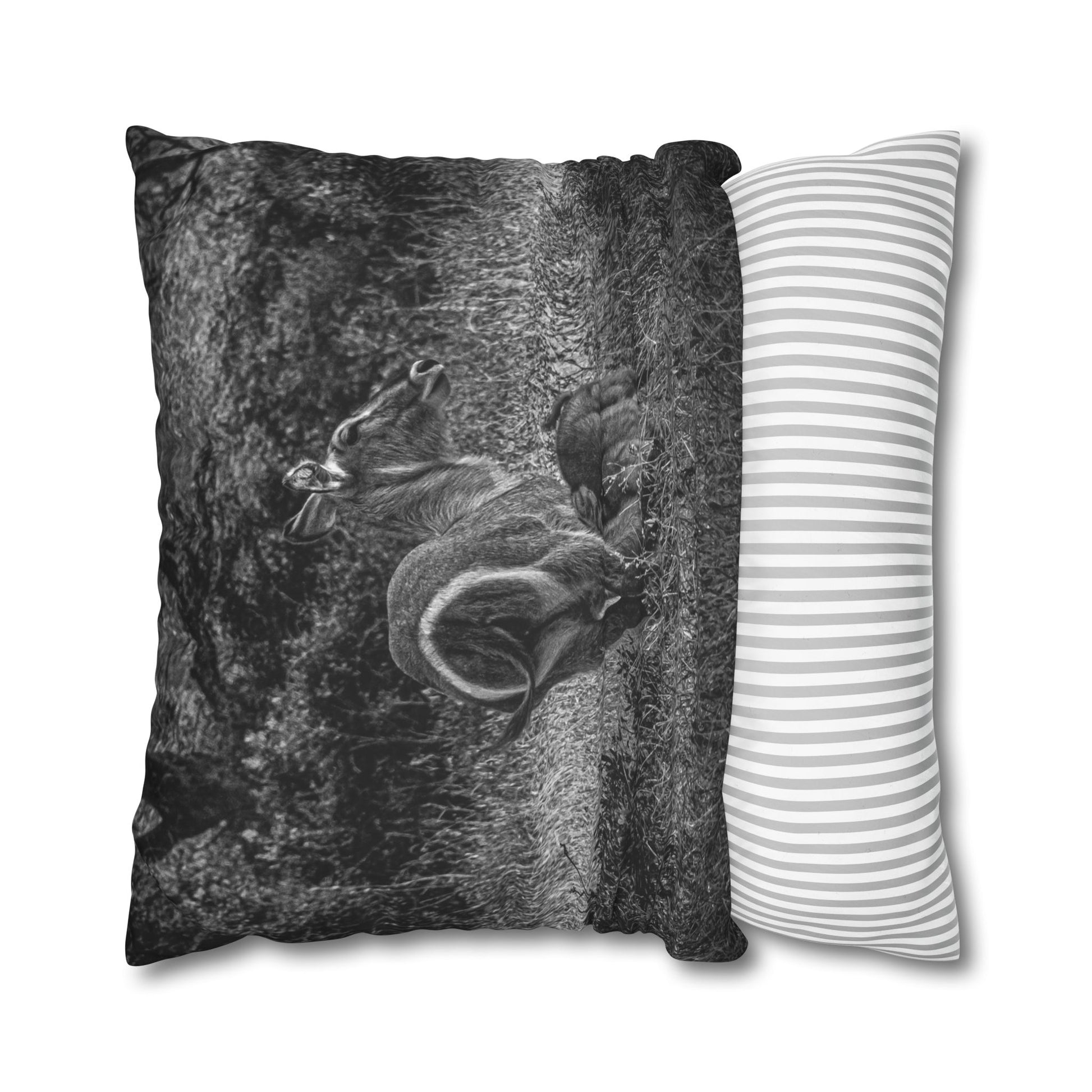 Waterbuck Baby Animal Pillowcase B&W