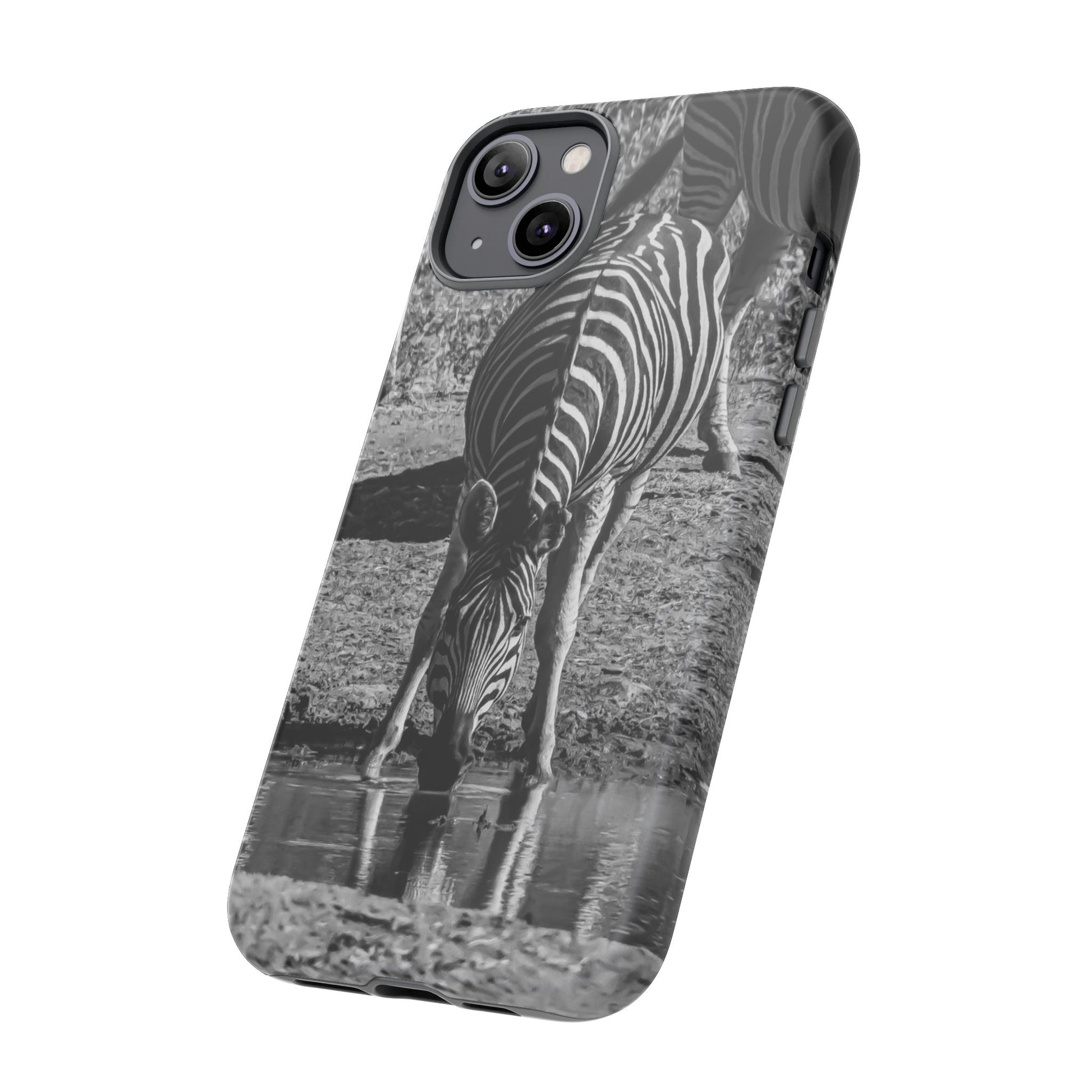 Tough Case - Zebra Drinking B&W