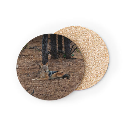 Black-Backed Jackal Coasters Round 3.7" x 3.7" 1pc