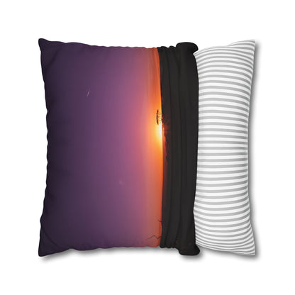 Poly Canvas Pillowcase - Purple Sunset