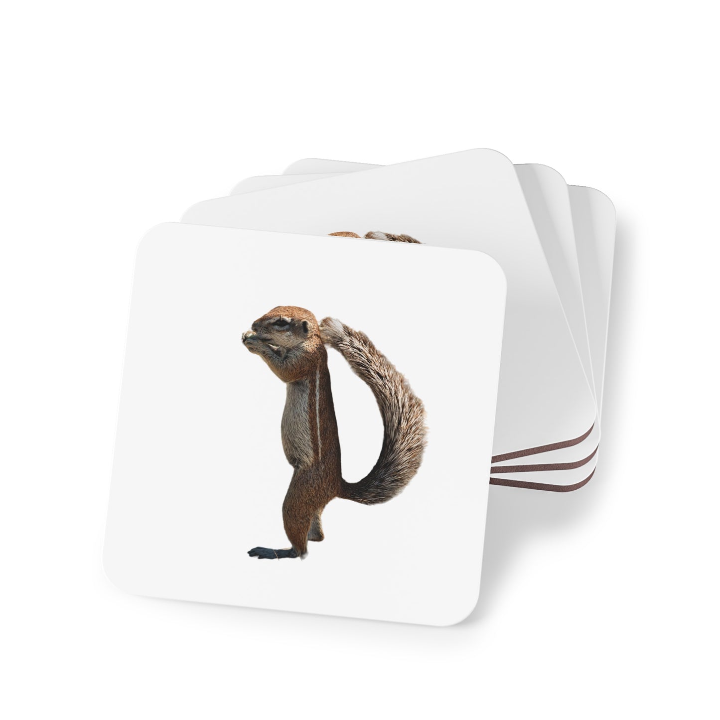 Ground Squirrel Coasters Square 3.7" x 3.7" 4pcs