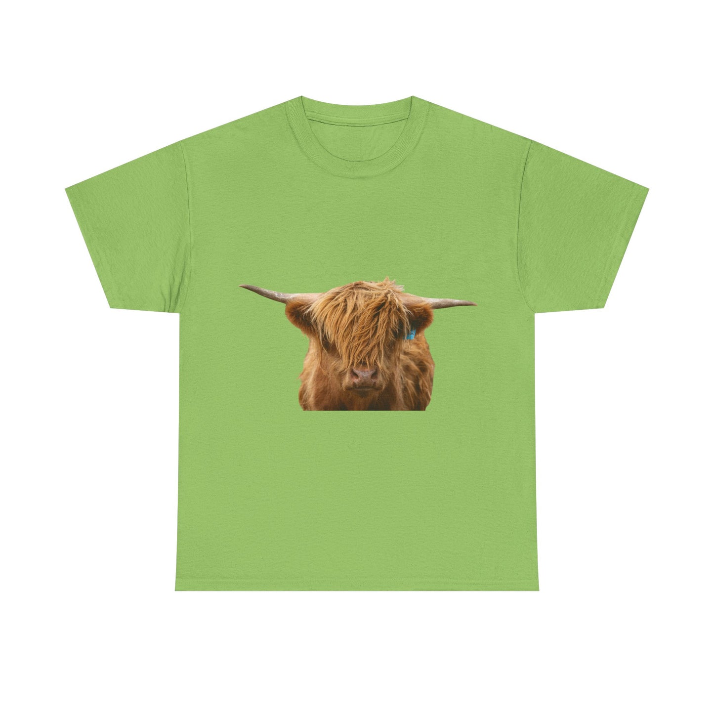 Highland Cow Tee Lime