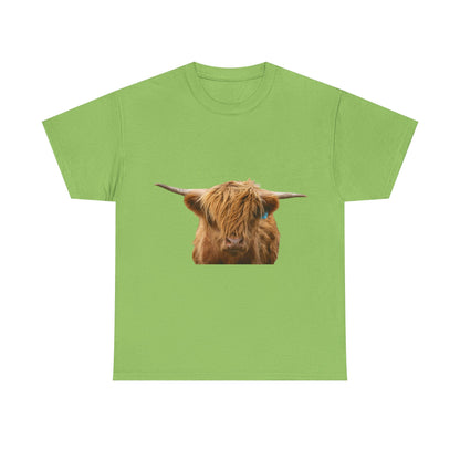 Highland Cow Tee Lime