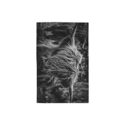 Scottish Highland Beach Towels B&W 18" x 27"