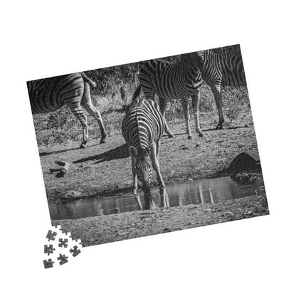 African Zebra Jigsaw Puzzle B&W