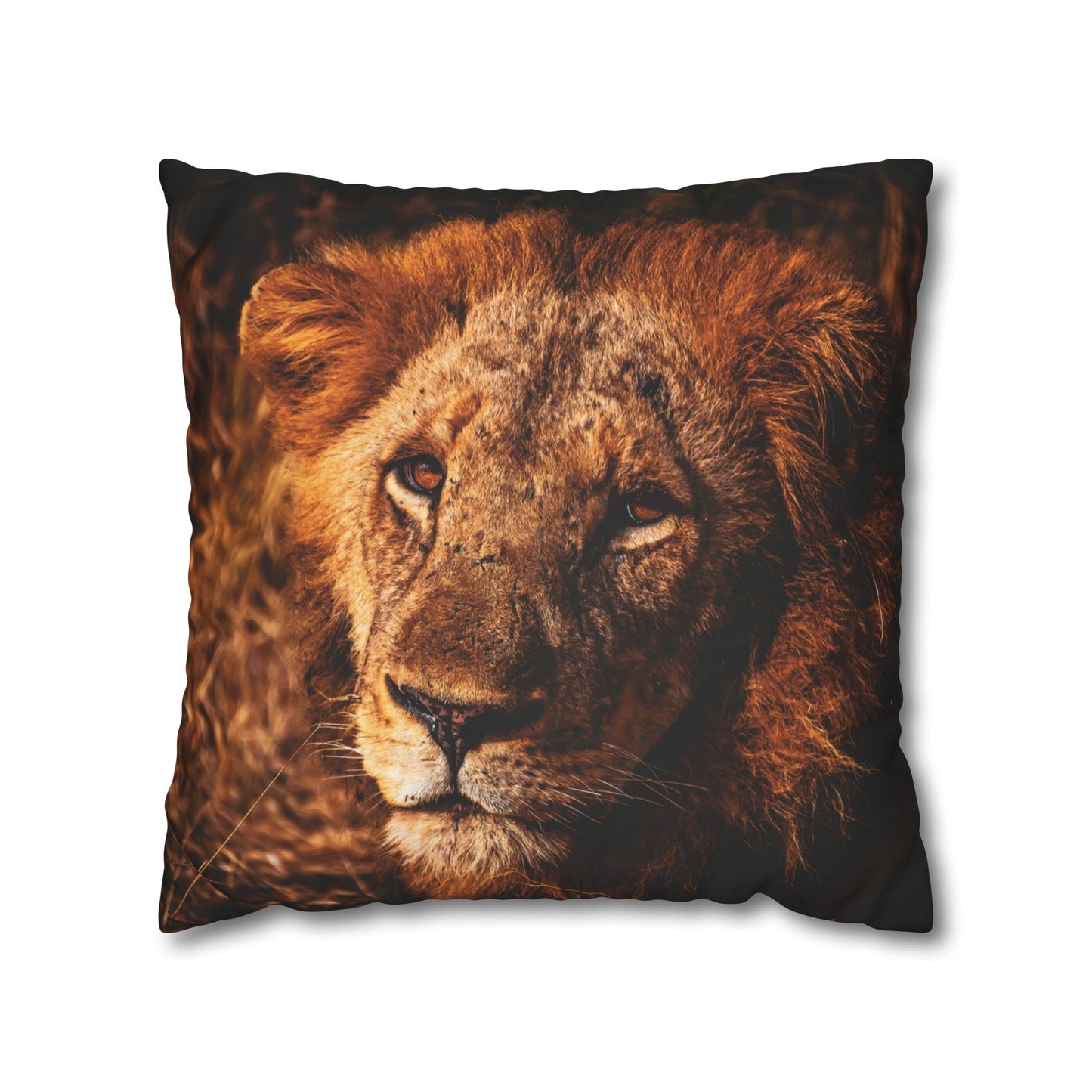 Poly Canvas Pillowcase - Old Lion 20" × 20"