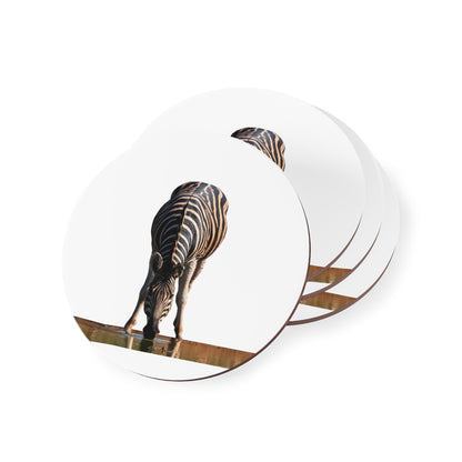 Drinking Zebra Coasters Round 3.7" x 3.7" 4pcs