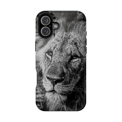 Magsafe® Compatible Tough Cases - Old Lion B&W iPhone 16 Plus Glossy