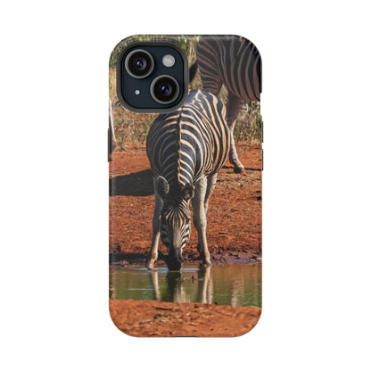 Magsafe® Compatible Tough Cases - Zebra Drinking iPhone 15 Matte