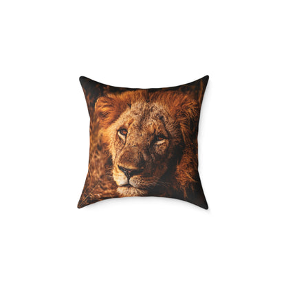 Old Lion Pillow 18" × 18"