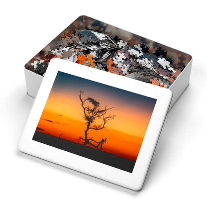 Kalahari Sunset Jigsaw Puzzle with Tin