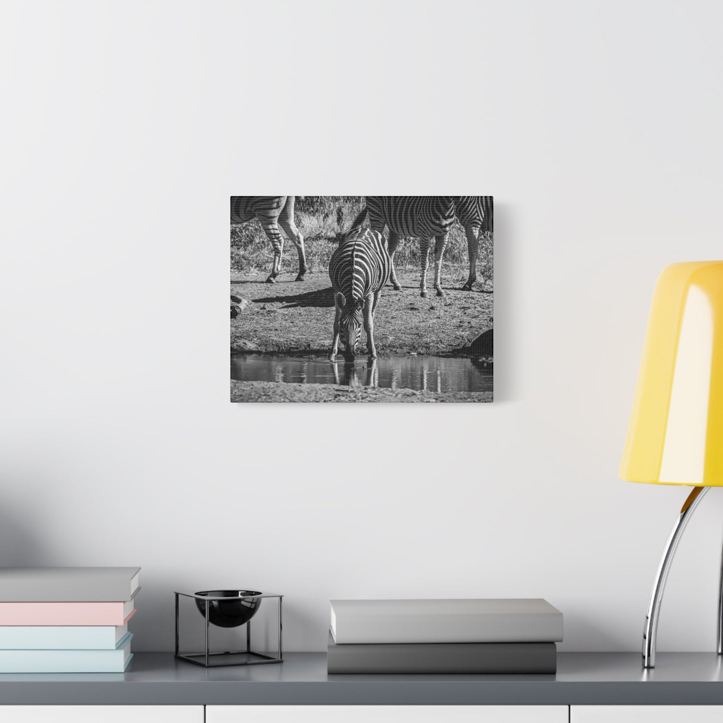 Zebra Nature Print Canvas Print B&W