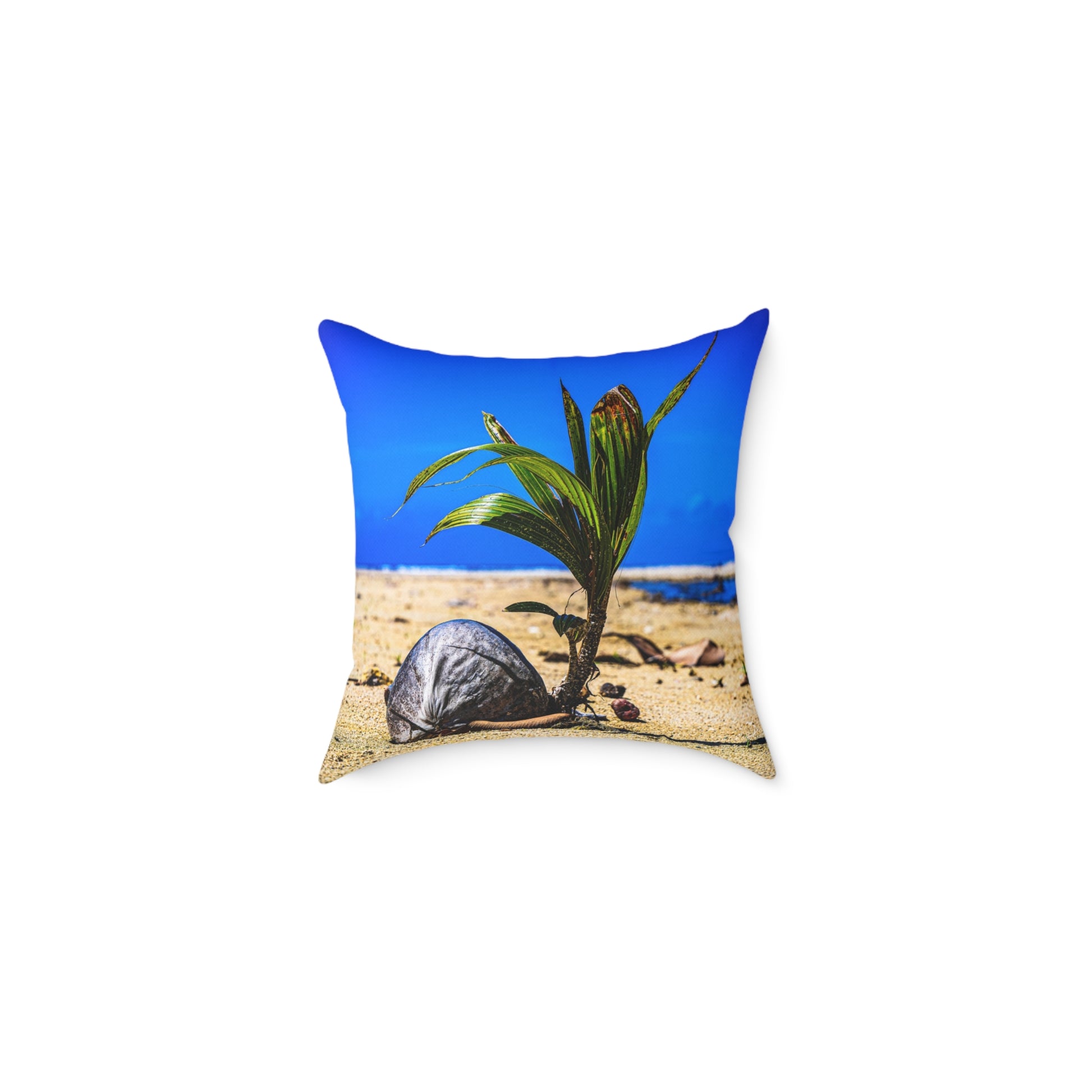 Beach Coconut Pillow 16" × 16"