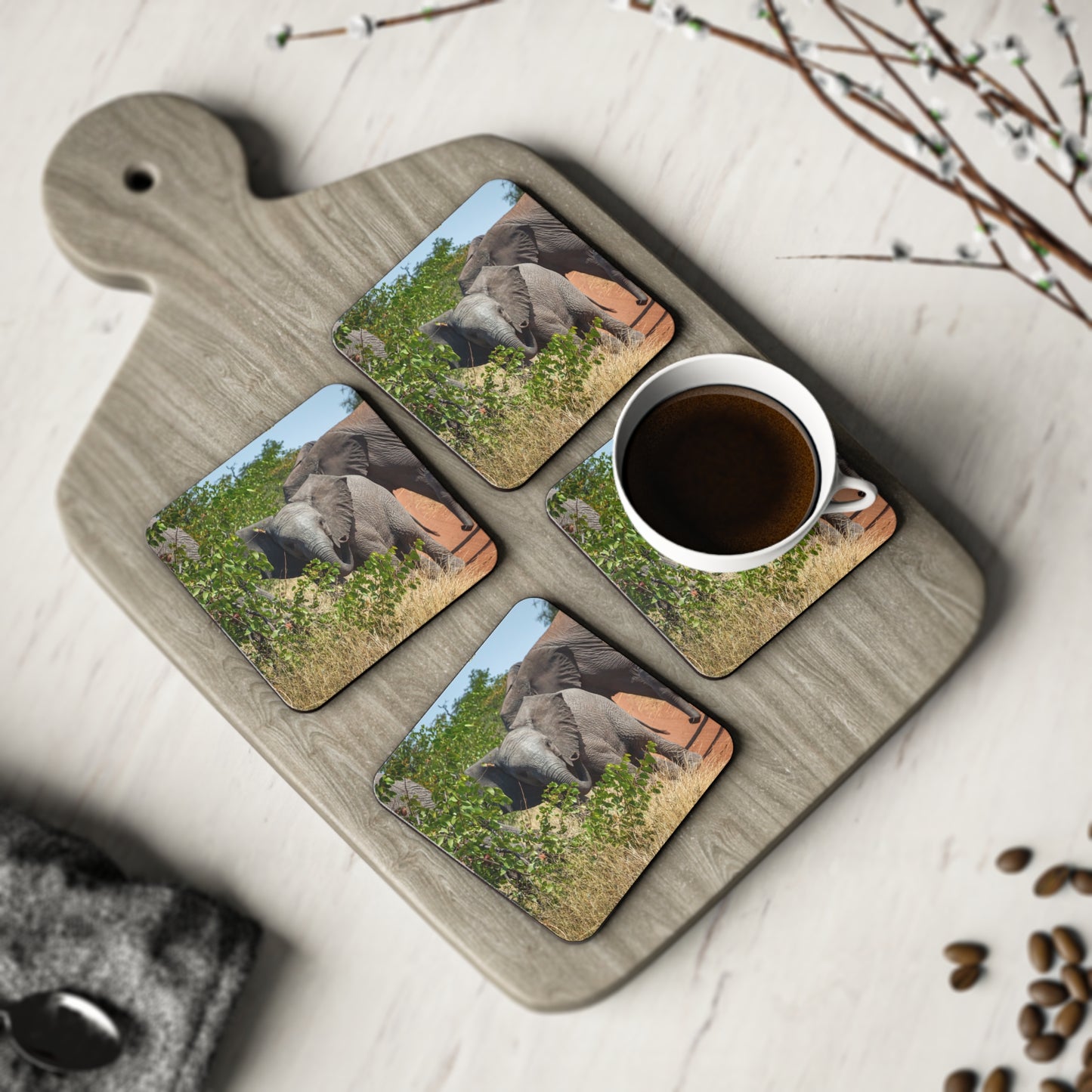 Elephant Coasters For Drinks