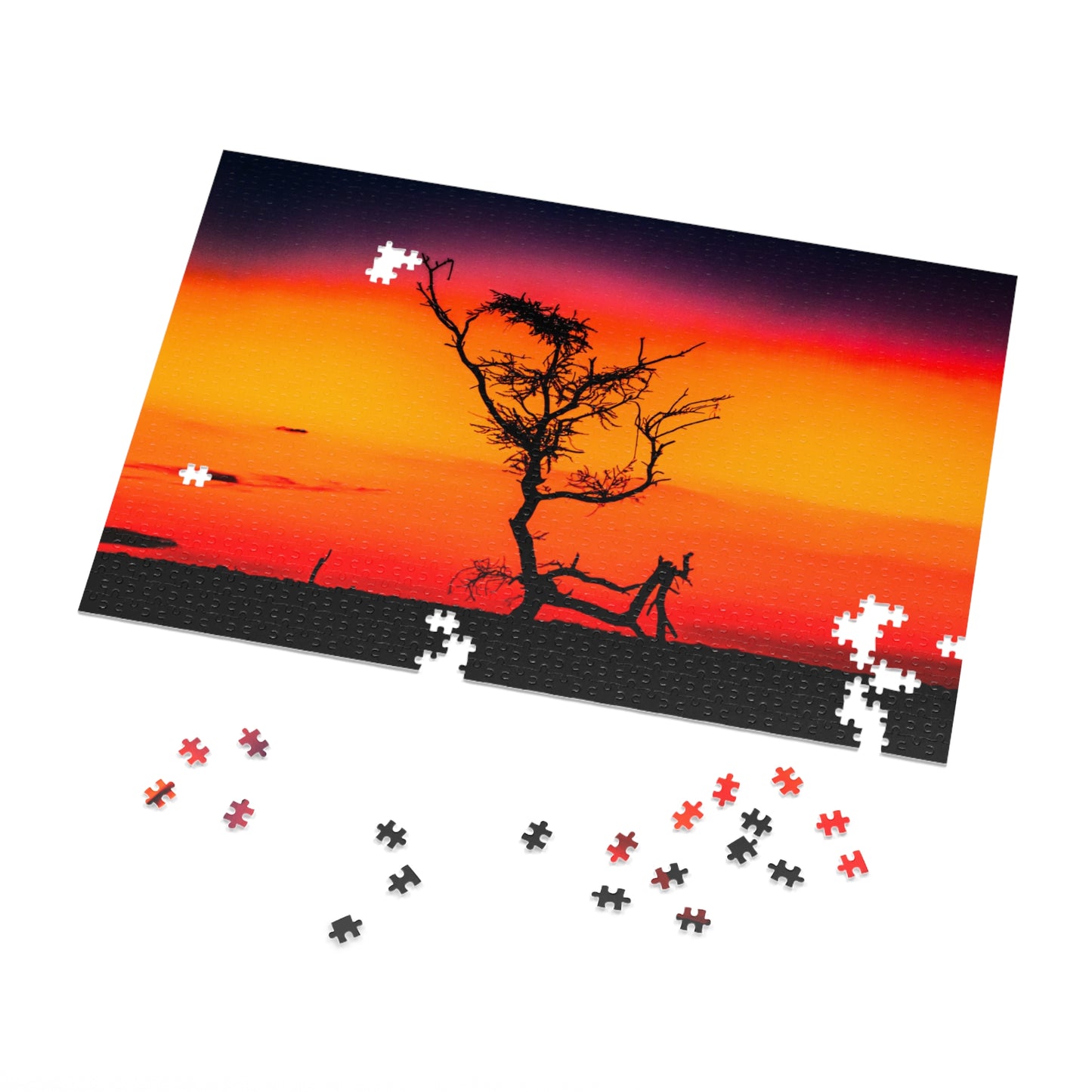 Kalahari Sunset Jigsaw Puzzle with Tin