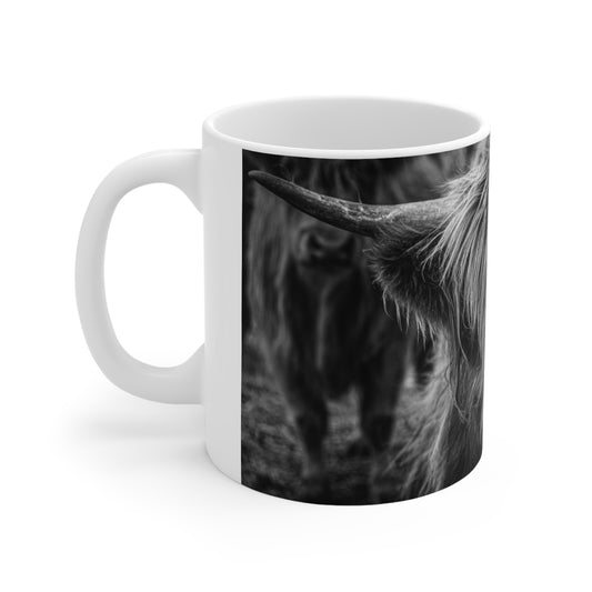 Highland Cow Mugs B&W