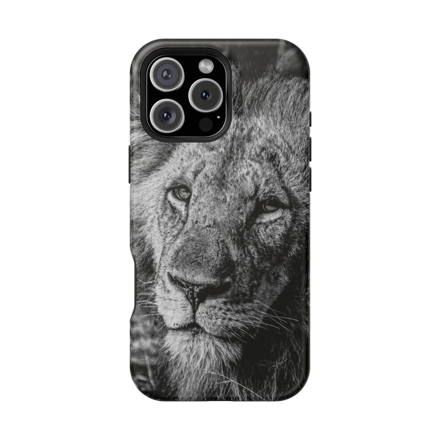 Magsafe® Compatible Tough Cases - Old Lion B&W iPhone 16 Pro Max Matte