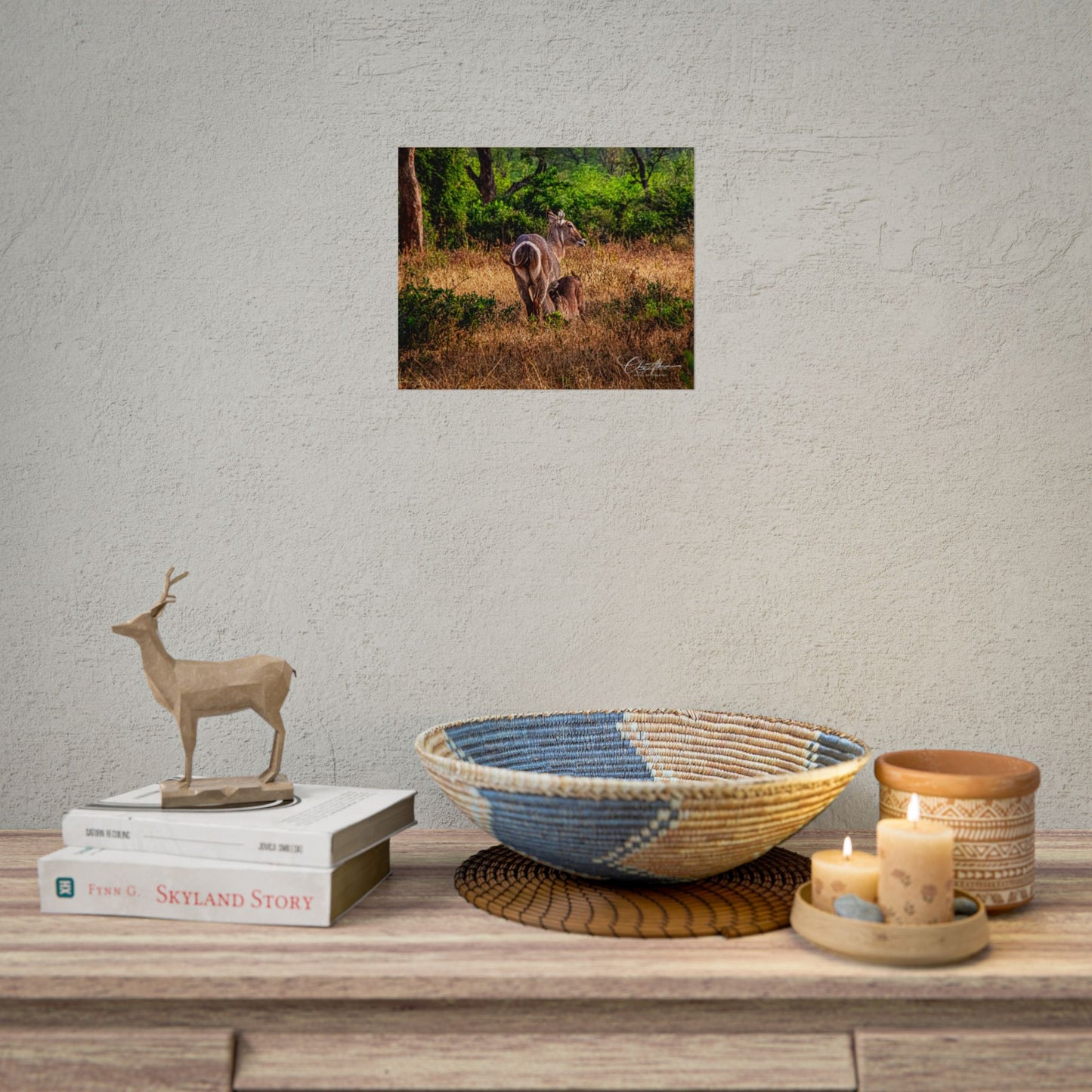 Rolled Posters - Waterbuck and Baby 11″ x 9″ (Horizontal) Fine Art