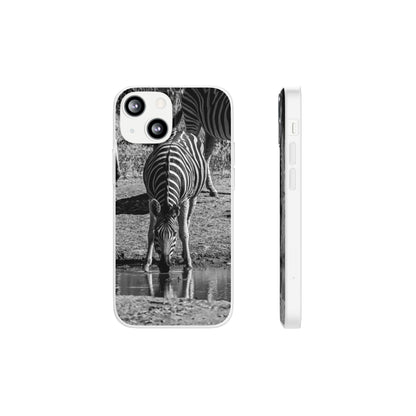 Flexible Zebra Phone Case B&W iPhone 13 Mini with gift packaging