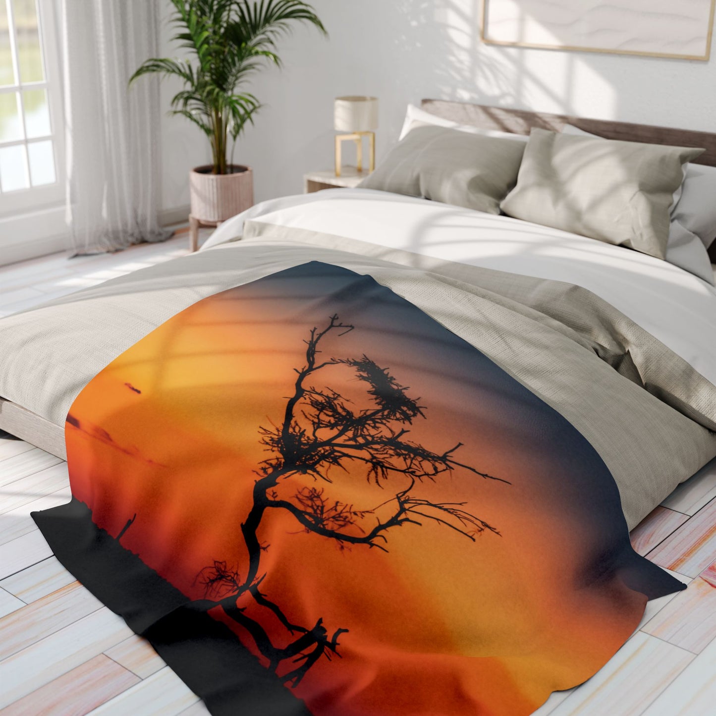 Arctic Fleece Blanket - Sunset over the Kalahari