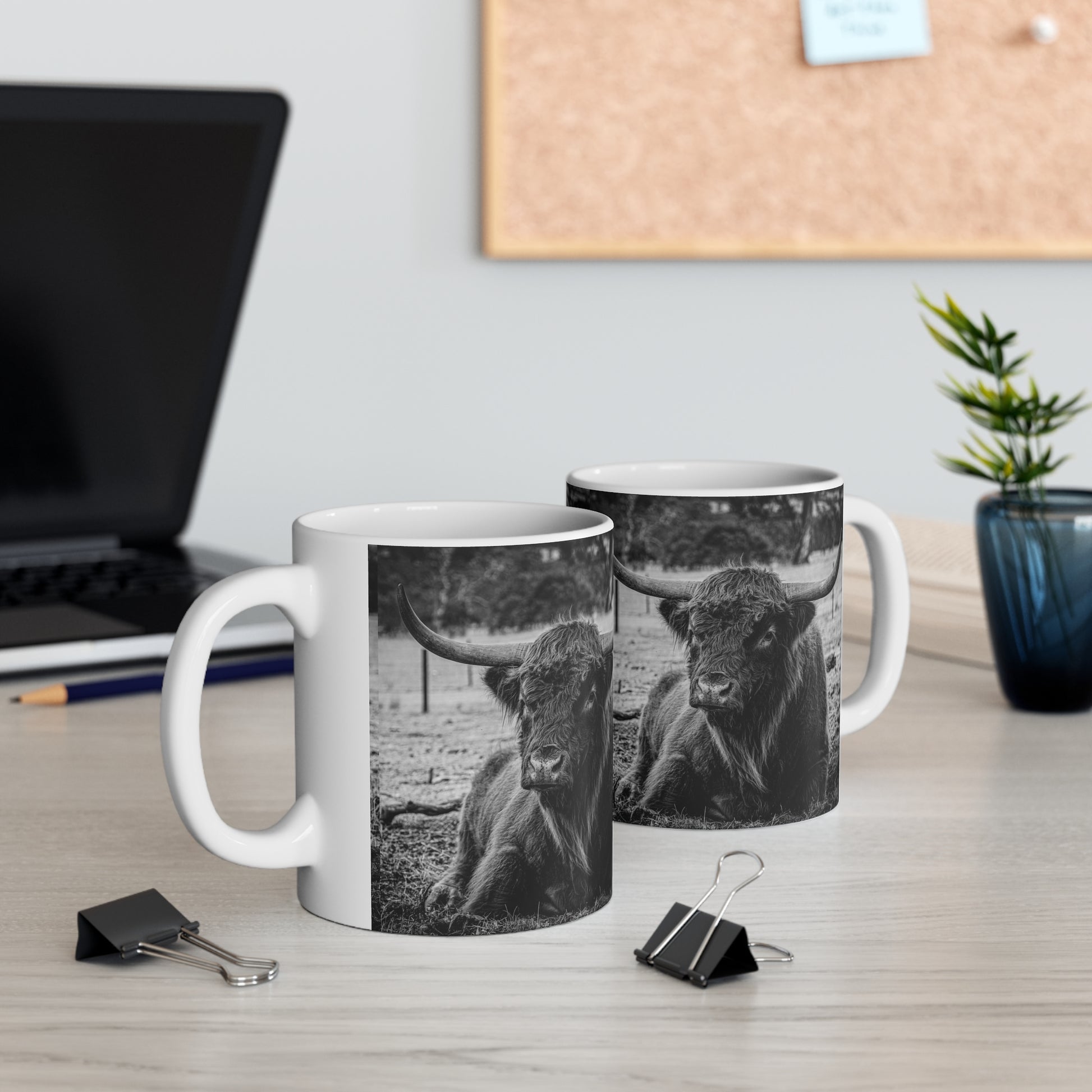 Highland Cattle Mug B&W