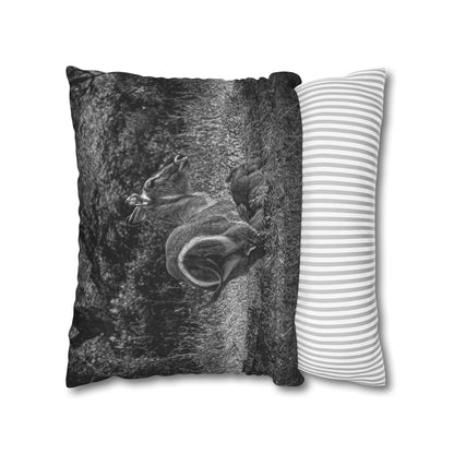 Waterbuck Baby Animal Pillowcase B&W