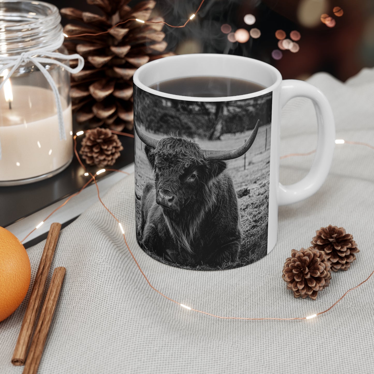 Highland Cattle Mug B&W