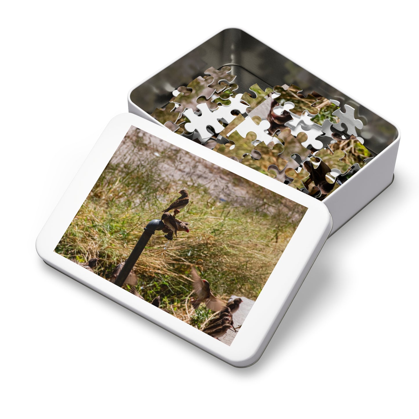 African Birds Jigsaw Puzzle with Tin