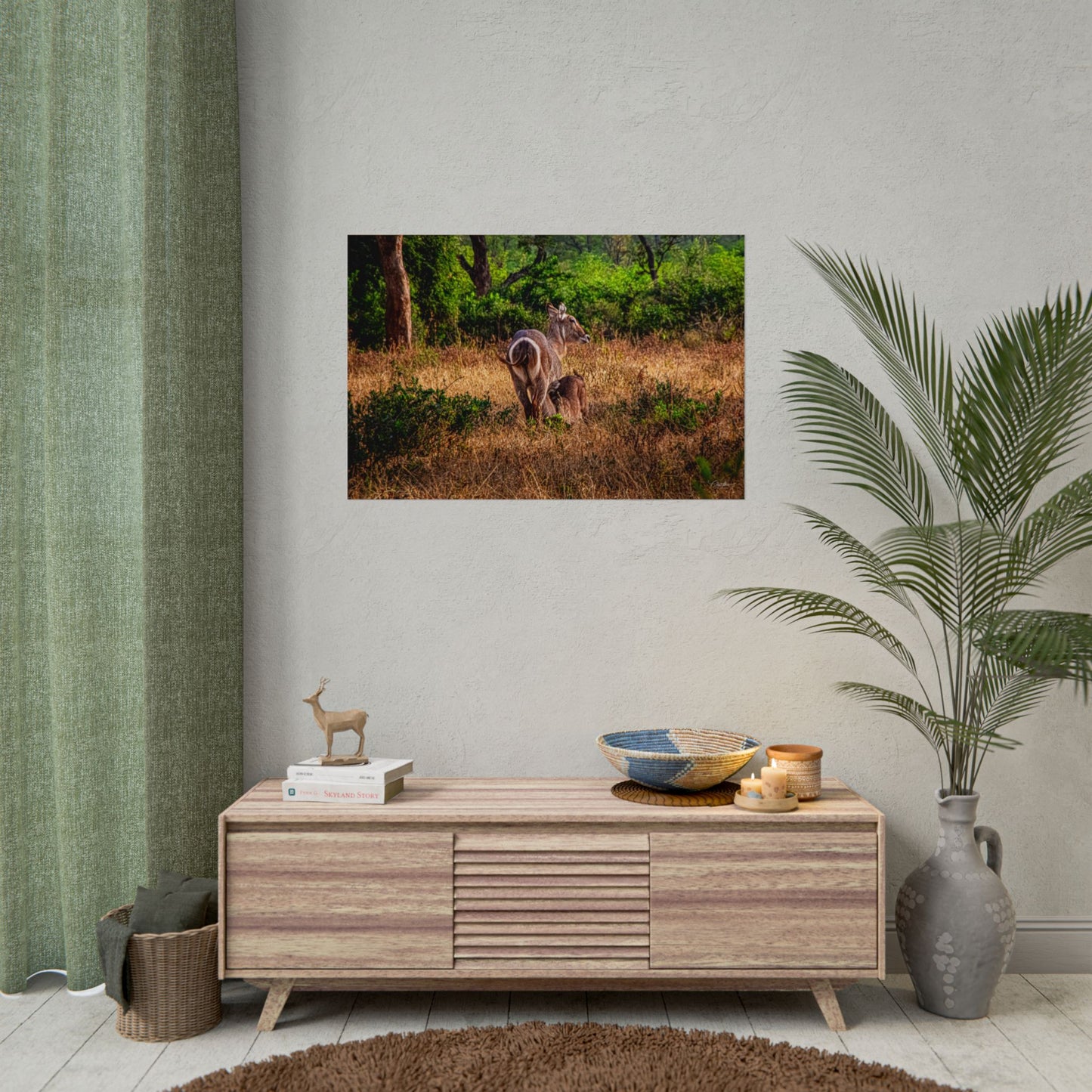 Rolled Posters - Waterbuck and Baby 36" x 24" (Horizontal) Fine Art