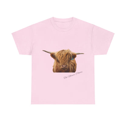 Highland Cow Tee Light Pink