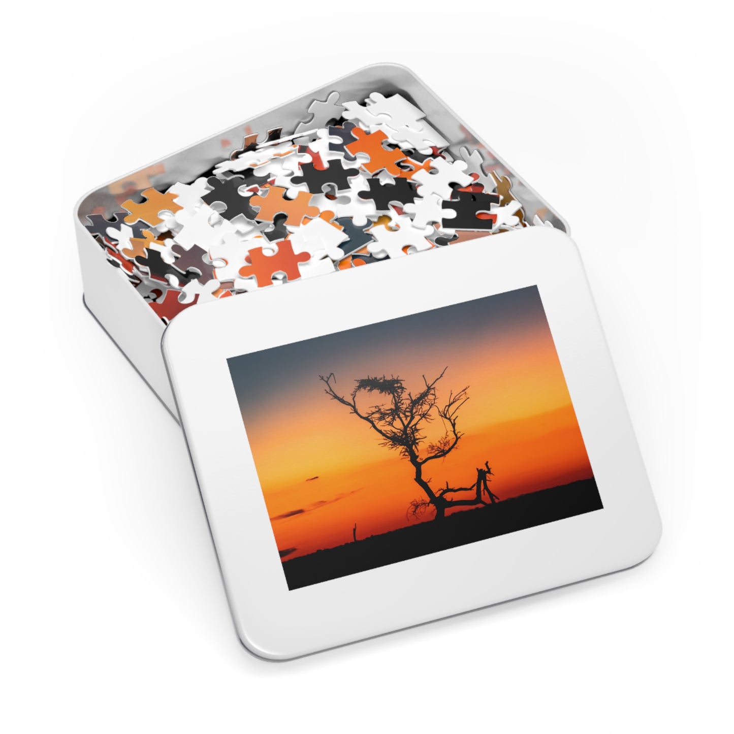 Kalahari Sunset Jigsaw Puzzle with Tin