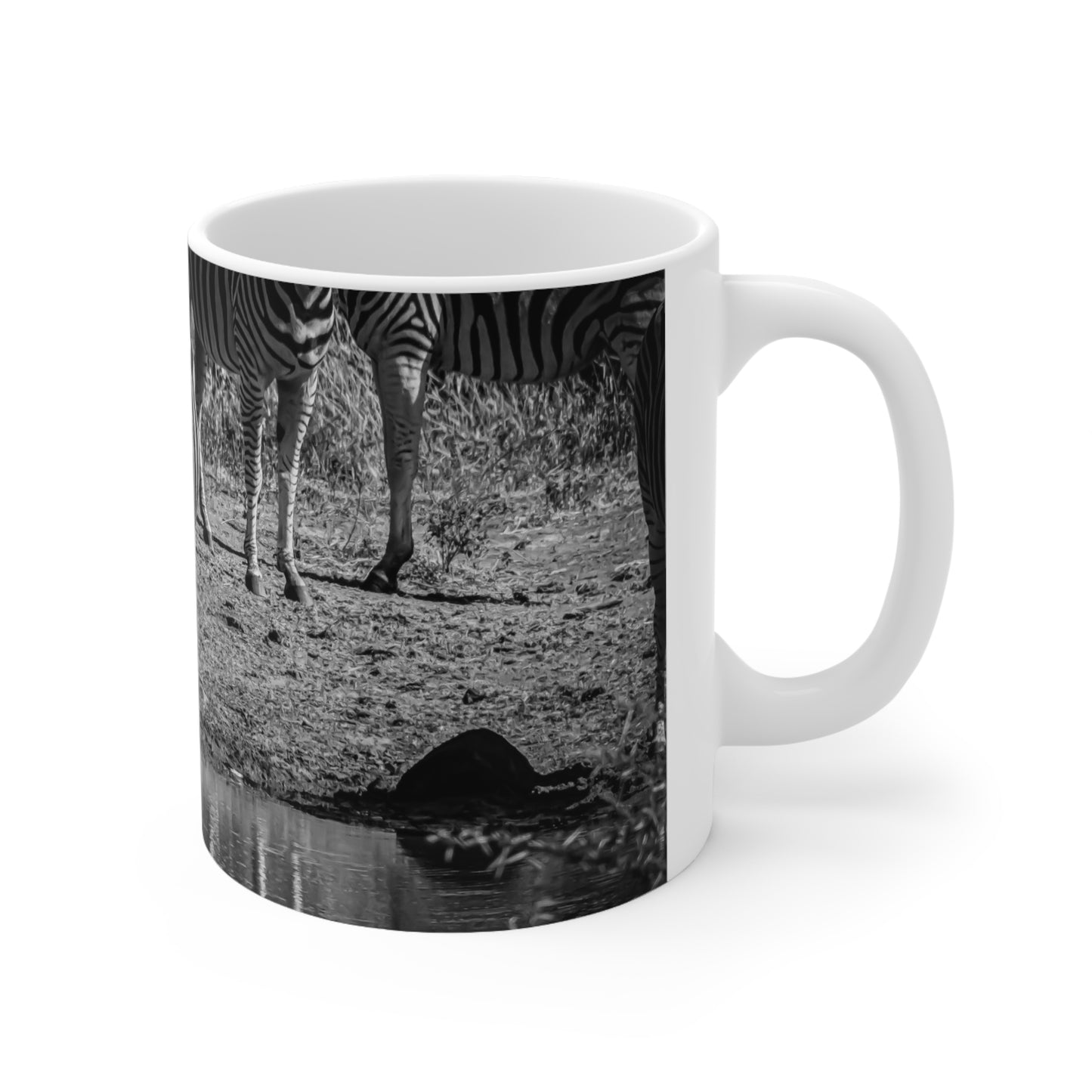 Drinking Zebra Mug B&W