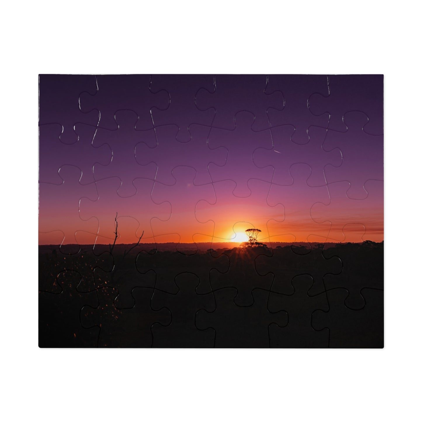 Purple Sunset Jigsaw Puzzle with Tin 10" × 8" (30 pcs)