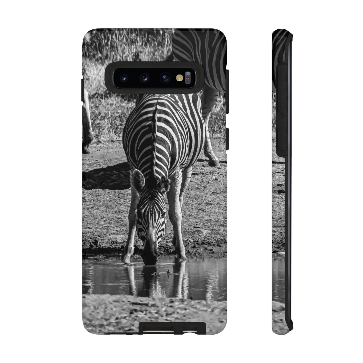 Tough Case - Zebra Drinking B&W Samsung Galaxy S10 Glossy