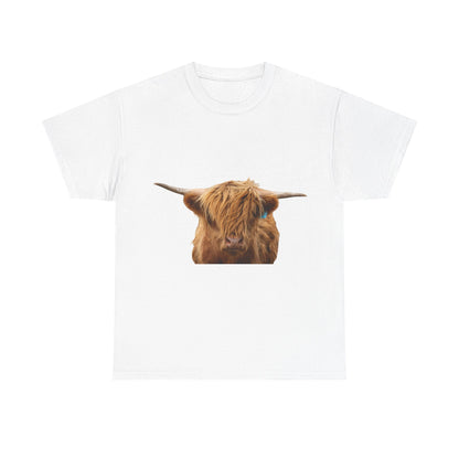 Highland Cow Tee White