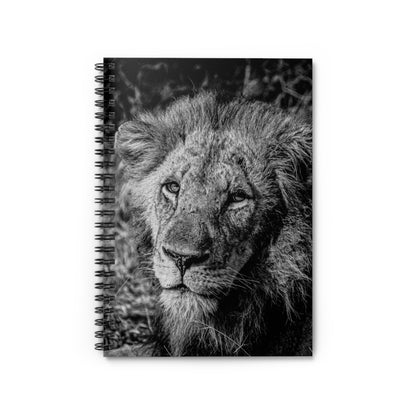 Old Lion Spiral Notebook B&W