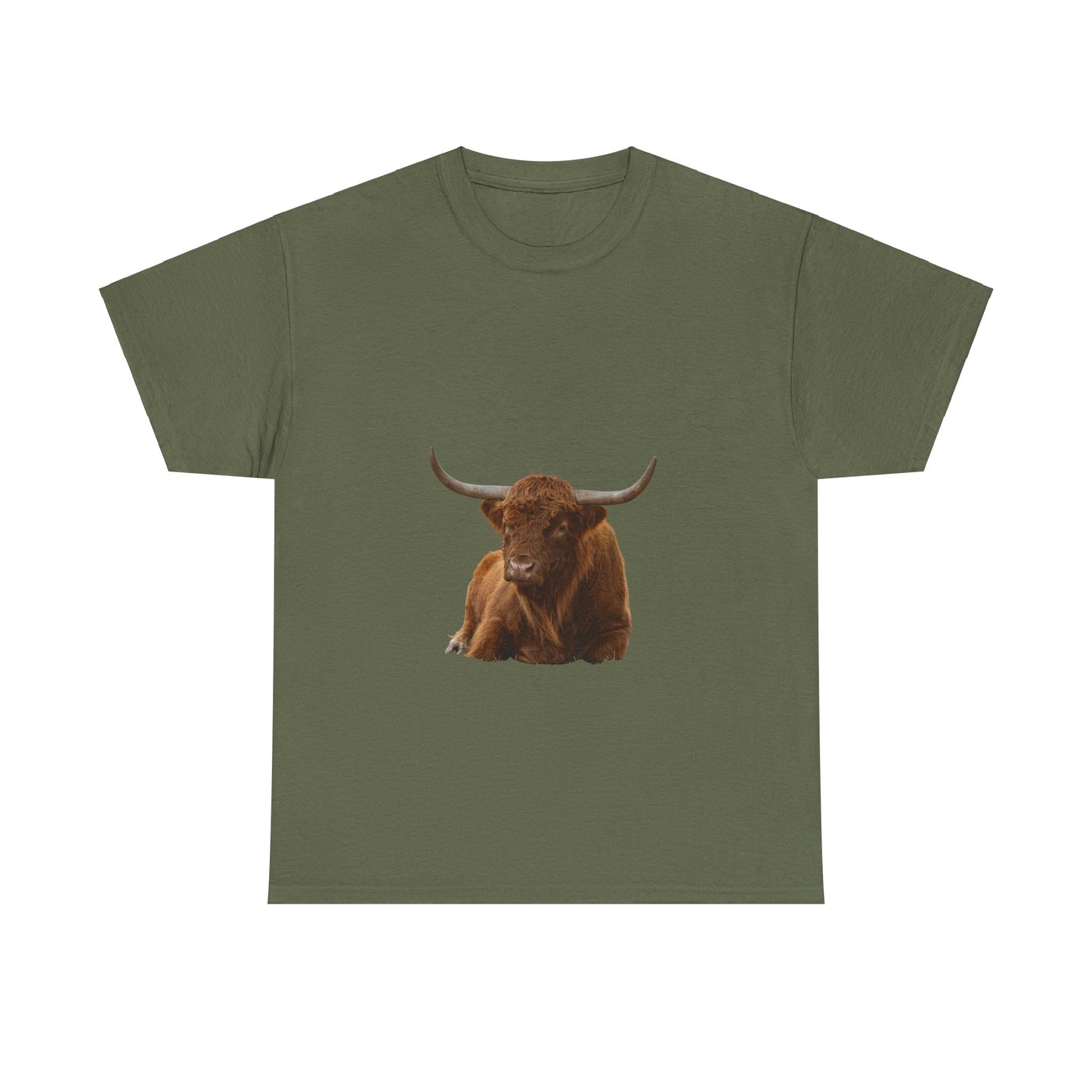 Highland Cattle Tee Military Green