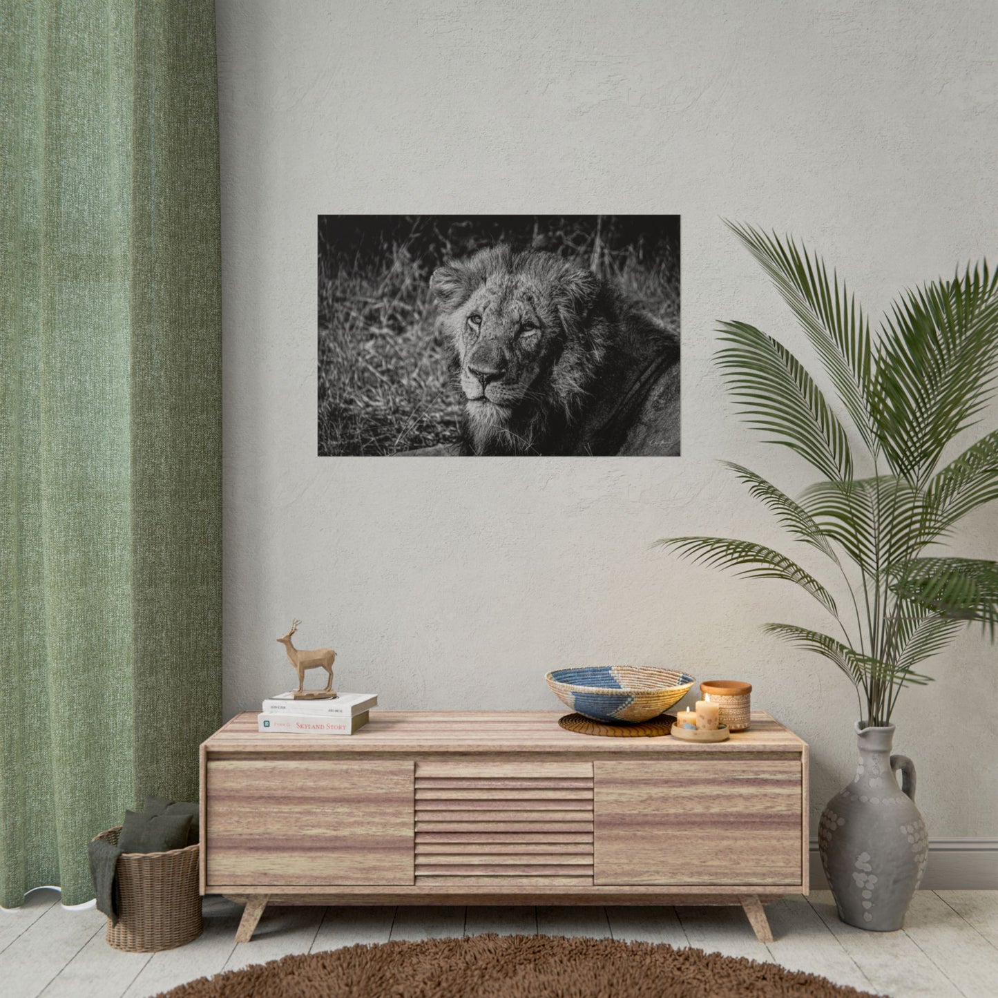 Rolled Posters - Old Lion B&W 36" x 24" (Horizontal) Matte