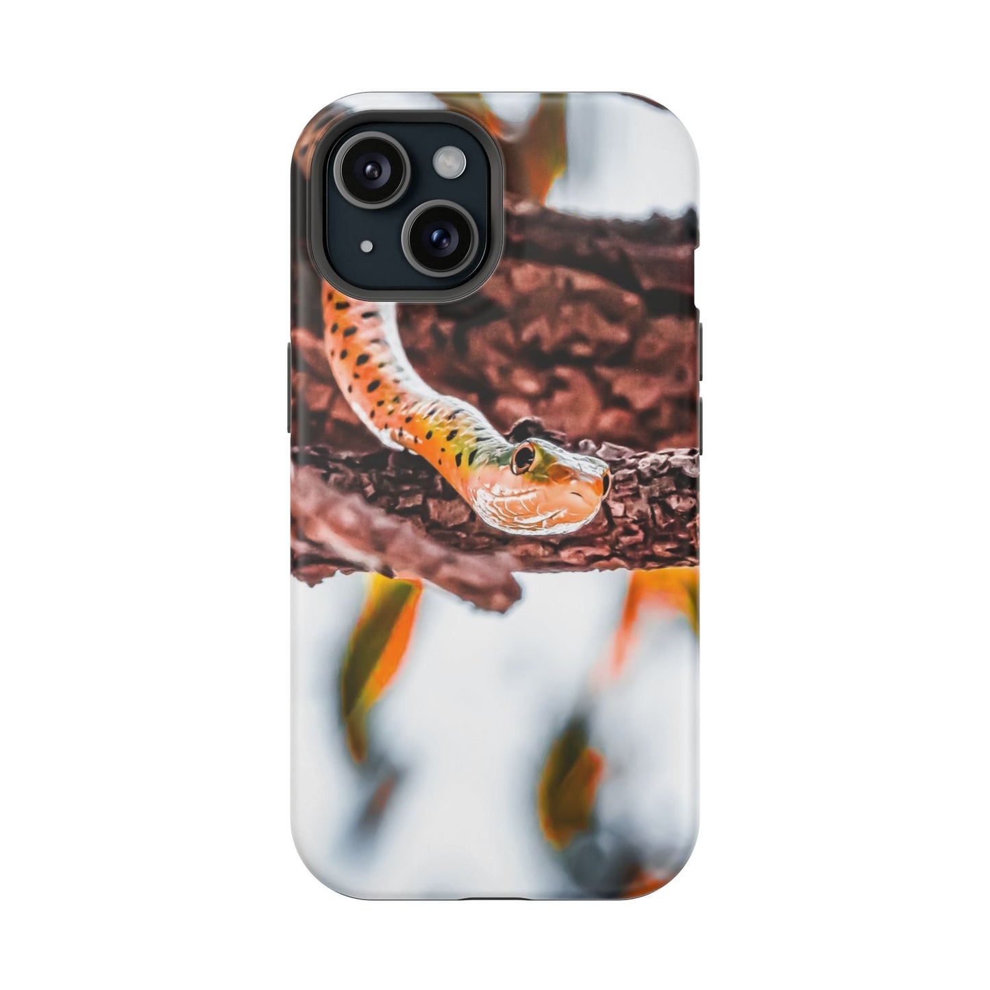 Magsafe® Compatible Tough Cases - Spotted Bush Snake iPhone 15 Matte