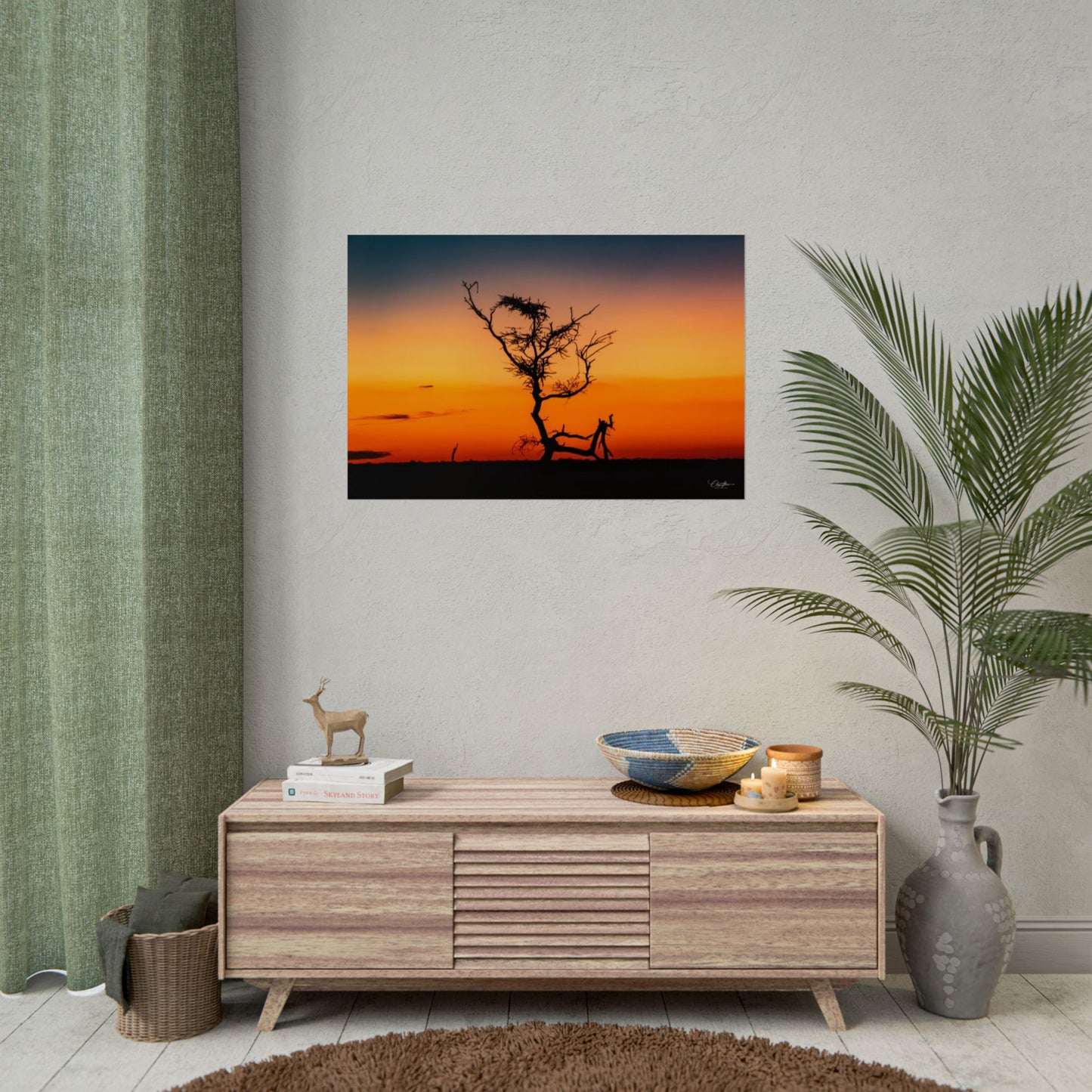 Rolled Posters - Sunset over the Kalahari 36" x 24" (Horizontal) Semi Glossy