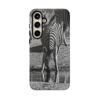 Tough Case - Zebra Drinking B&W Samsung Galaxy S24 Plus Matte