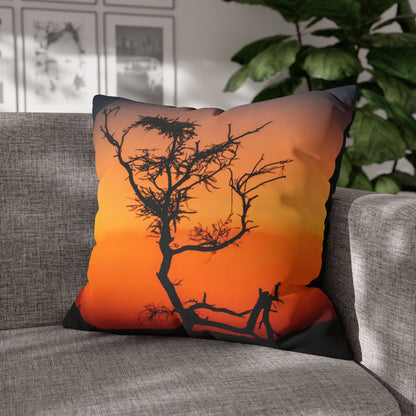 Poly Canvas Pillowcase - Sunset over the Kalahari